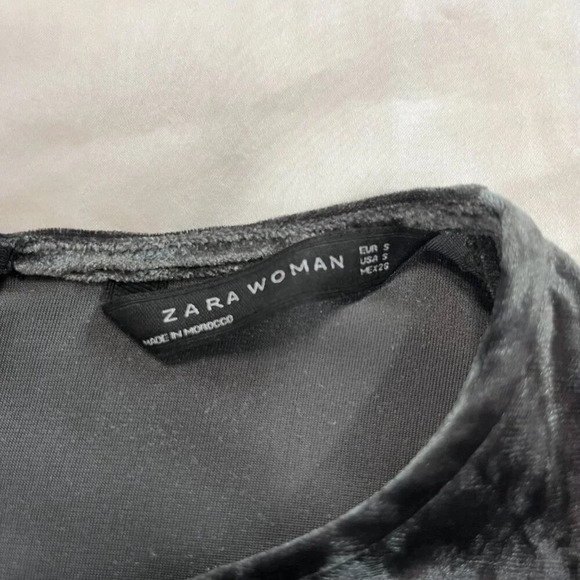 Zara Velvet Gray Dress - Picture 4 of 6